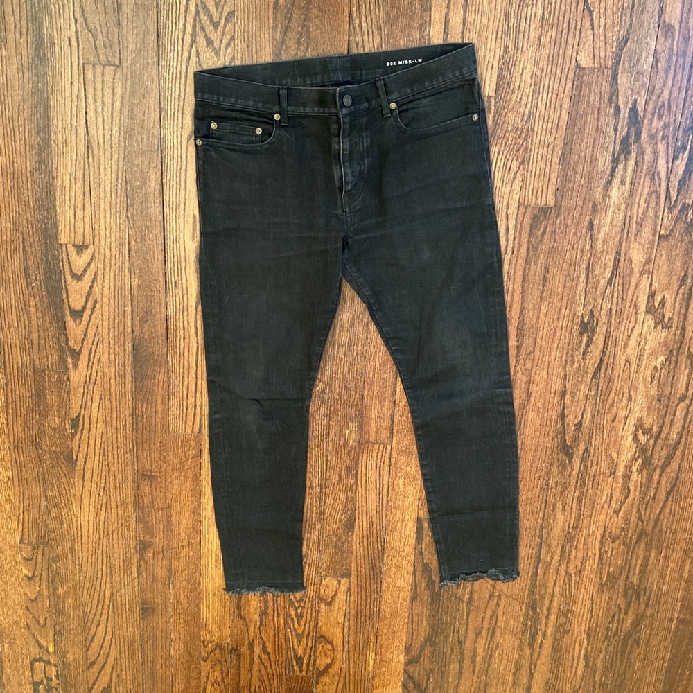Saint Laurent Paris D02 M/SK-LW Slim/Skinny Black Raw Hem Sz 34  100% Authentic